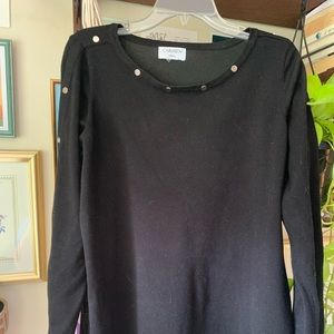Carmen Marc Valvo Black Long Sleeve Top